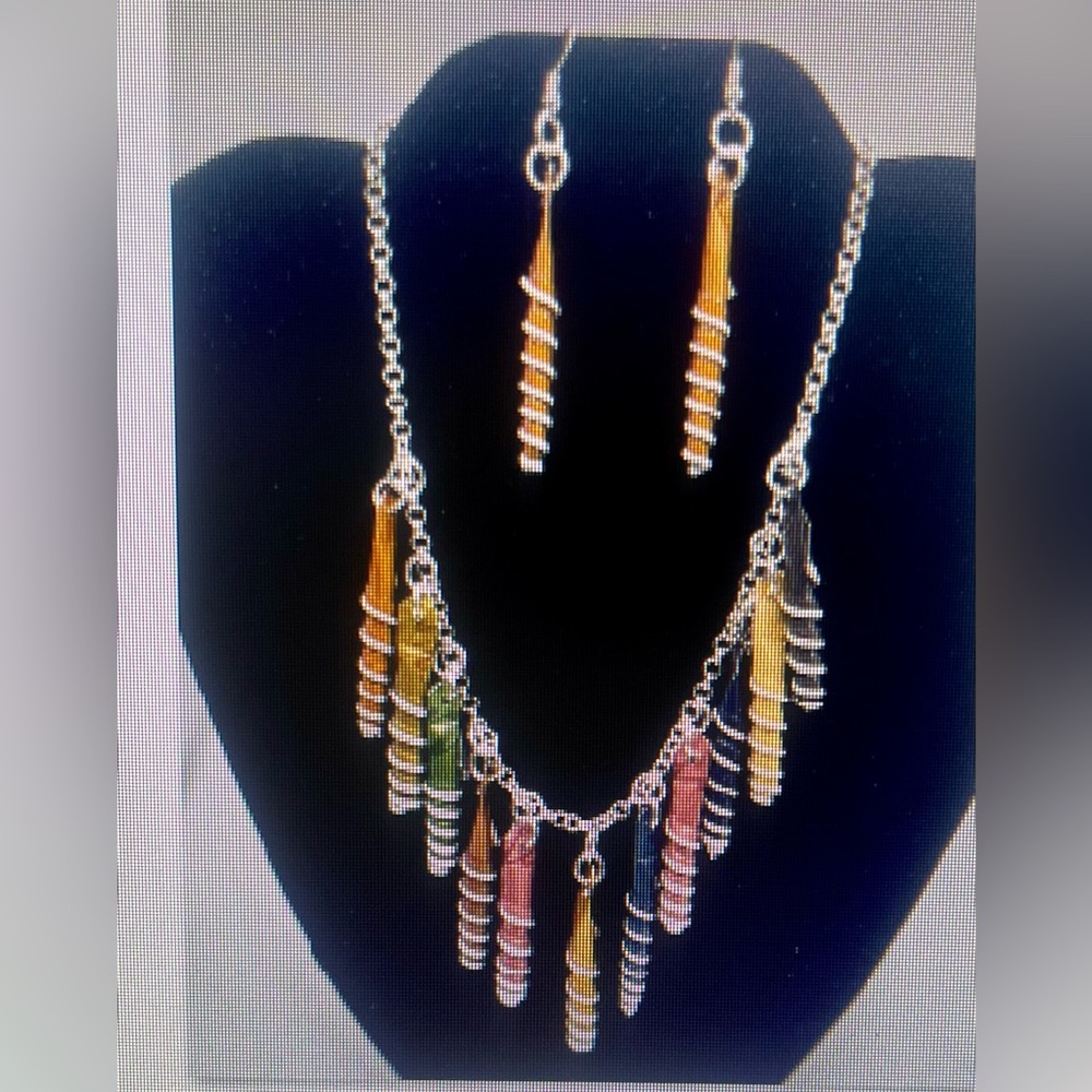 Handmade unique Colorful Necklace and Earrings from Recycled Nespresso Pods